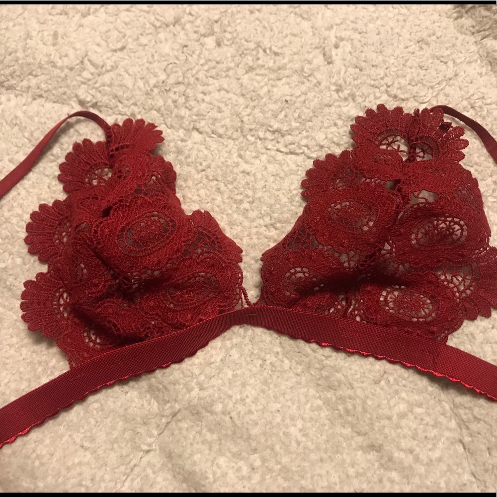 Red lace bralette